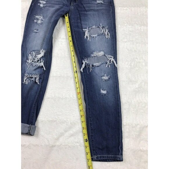 KanCan Womens Boyfriend Jeans Size 1 24 Ripped Distressed Destroyed Ankle Length - Picture 7 of 7